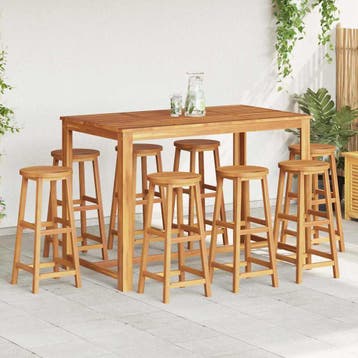 vidaXL Barkrukken 8 st massief acaciahout, Tuin en Terras, Verzenden, Nieuw