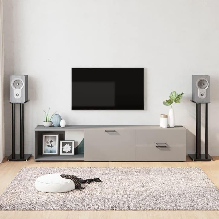 vidaXL Luidsprekerstandaards 2 st 3 pijlers gehard glas, TV, Hi-fi & Vidéo, Enceintes, Envoi