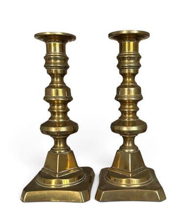 Kaarsenhouder (2) - Brons - Messing kandelaar
