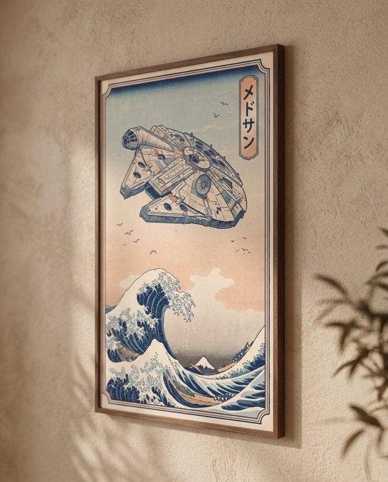 MEDSAN - Le Faucon sur la Vague de Kanagawa () -, Antiek en Kunst, Kunst | Designobjecten