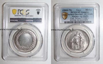 France Hochzeitsmedaille Fidélité Bonheur 1860 79 Terisse., Verzenden