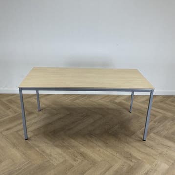 kantinetafel 160x80 cm,  licht eiken - grijs, Gebruikt, Bureau