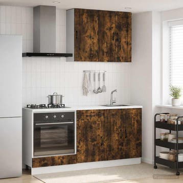 vidaXL Keukenblok KALMAR 5 st Gerookt eiken Bewerkt hout, Verzenden