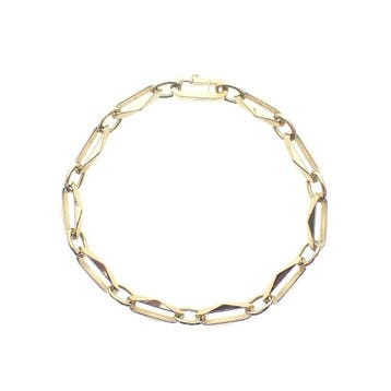 Gouden closed forever schakelarmband, Ophalen of Verzenden, Gebruikt, Goud, Goud