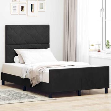 vidaXL Boxspring bed met hoofdeinde Zwart 120 x 200 cm, Verzenden, Nieuw