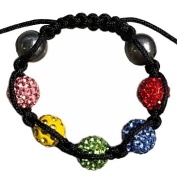 Fako Bijoux - Kinderarmband - Disco Dots Kids - Zwart -, Verzenden