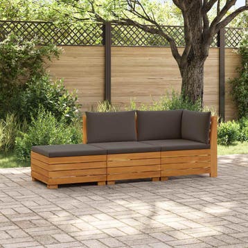 vidaXL 3 st Buiten bank set Massief Acacia Hout Bruin, Tuin en Terras, Verzenden, Nieuw