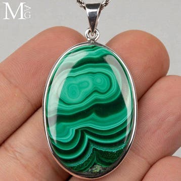 Cabochon de malachite de qualité AAA - Œil de malachite, Collections, Minéraux & Fossiles