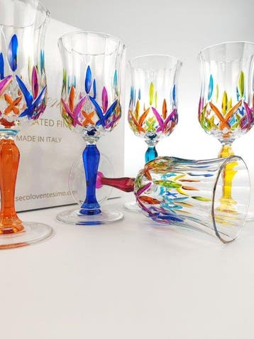 Secoloventesimo - Kelk (6) - Arlequin goblet - Emaille,