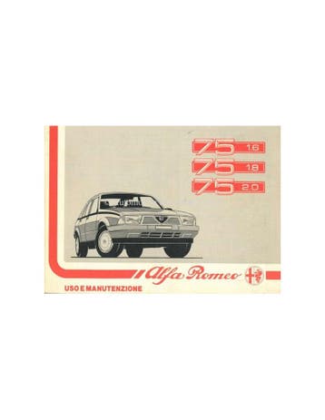 1988 ALFA ROMEO 75 INSTRUCTIEBOEKJE ITALIAANS, Ophalen of Verzenden