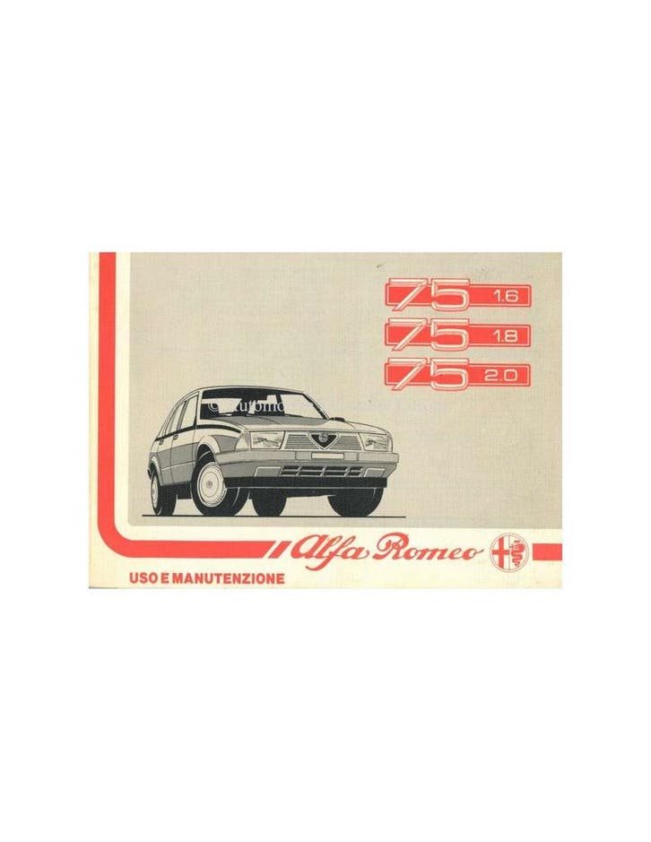 1988 ALFA ROMEO 75 INSTRUCTIEBOEKJE ITALIAANS, Autos : Divers, Modes d'emploi & Notices d'utilisation, Enlèvement ou Envoi