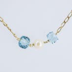 Pendentif - 18 carats Or jaune Topaze - Perle, Handtassen en Accessoires, Antieke sieraden