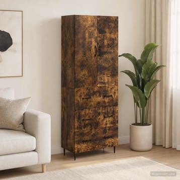 vidaXL Kast Set 2 st 66 x 34,5 x 90 cm Bewerkt hout Gerookt, Verzenden, Nieuw