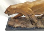 sculptuur, Art Deco Panter. - 61.5 cm - Gepatineerd metaal -