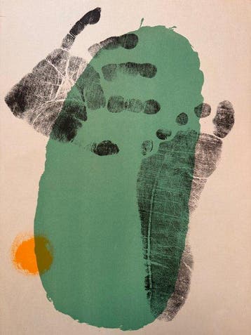 Joan Miro (1893-1983) - Ein Fuß- und ein Handabdruck auf, Antiek en Kunst
