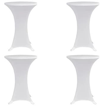 vidaXL Statafelhoes 4 st stretch Ø60 cm wit, Tuin en Terras, Verzenden, Nieuw