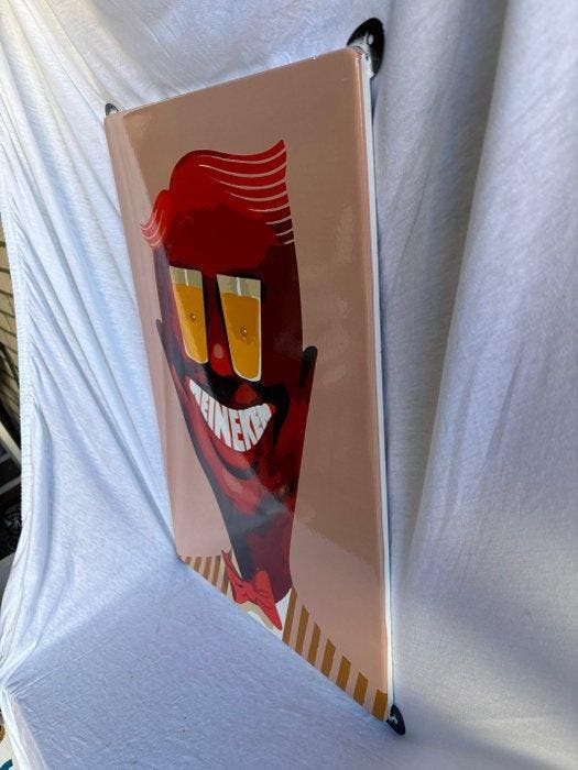 Emaille reclamebord - Heineken Pop-Art Emaille Bord – Uniek, Antiquités & Art, Antiquités | Assiettes décoratives & Carrelages