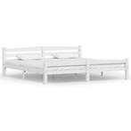 Massief houten bedframe 200x200 | Retour deal | Knaller!, Huis en Inrichting, Slaapkamer | Bedden, Moderne stijl, Verzenden, Wit