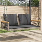 vidaXL Schommelbank met kussens 109x62x40 cm poly rattan, Verzenden, Nieuw