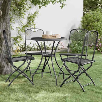 vidaXL Inklapbare stoelen 4 st metaalgaas antracietkleurig, Tuin en Terras, Tuinstoelen, Verzenden, Nieuw