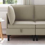vidaXL Hoek Sofa met Opbergruimte Zand Fluweel, Verzenden, Nieuw