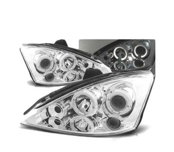 Phares Pour Ford Focus I Facelift 01-04 Angel Eyes Chromé, Verzenden