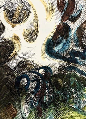 René Mels (1909-1977) - Composition abstraite organique aux