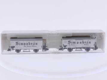 Schaal H0 Fleischmann NEW OLD STOCK 80 5347K bierwagenset..., Hobby en Vrije tijd, Modeltreinen | H0, Gelijkstroom, Fleischmann