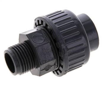 Raccord union en PVC femelle à douille 20mm x mâle R 1/2, Verzenden