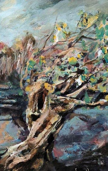 Juan Arenas (XX) - Árbol errante., Antiek en Kunst