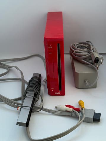 Nintendo Wii Rood 1e model met alle Kabels RVL-001, Games en Spelcomputers, Verzenden, Gebruikt