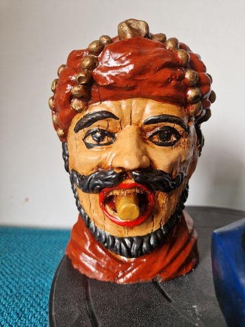 sculptuur, Gapers, Apotheek - 18 cm - Gips - 2000