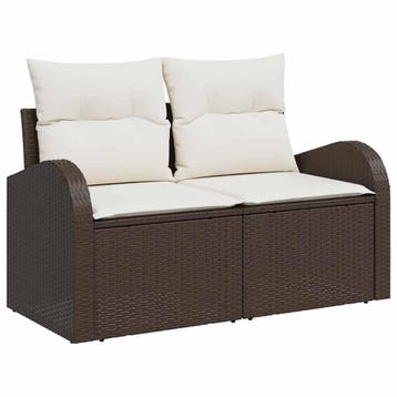 vidaXL Tuinbank Set met opslag 5 pcs Bruin en Crème poly, Verzenden