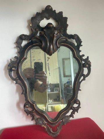 Wandspiegel - Venetiaanse stijl Louis XV - XIXe eeuw - hout,, Antiek en Kunst