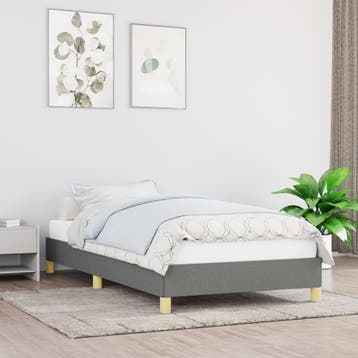 vidaXL Bedframe zonder matras 90x190 cm stof donkergrijs, Verzenden