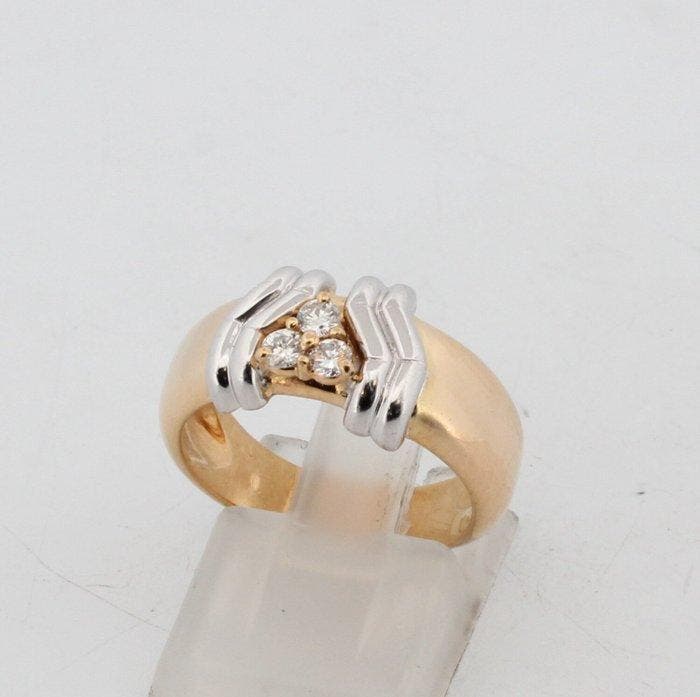 Sans prix de réserve - Bague - 18 carats Or jaune, Or blanc, Bijoux, Sacs & Beauté, Bagues
