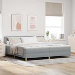 vidaXL LED Box Spring Bed met hoofdeinde Lichtgrijs 200 x, Verzenden, Nieuw
