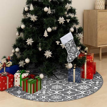 vidaXL Kerstboomrok luxe met sok 150 cm stof grijs, Diversen, Verzenden, Nieuw
