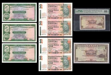 Hongkong. - 9 banknotes - Various Dates (Zonder