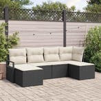 vidaXL Bankstel 6 pcs Zwart poly rattan, Verzenden, Nieuw