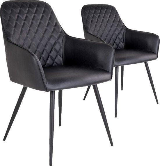 2dekans | House Nordic Harbo Eetkamerstoel Vegan Leer Zwart, Maison & Meubles, Chaises, Enlèvement ou Envoi