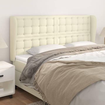 vidaXL Hoofdbord met randen 203x23x118/128 cm kunstleer, Verzenden