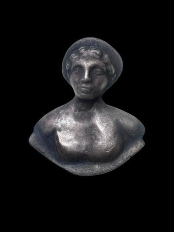 Oud-Romeins Zilver Buste van de god Mercurius (Hermes) -