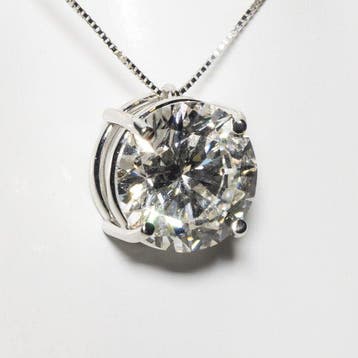 Ketting met hanger - 18 karaat Witgoud - 4.09ct. tw. Diamant