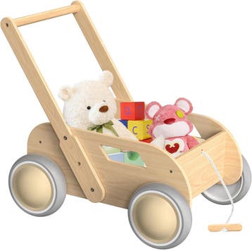 Houten loopwagen met opslag | Retour deal | Snel weg!, Kinderen en Baby's, Verzenden, Zo goed als nieuw, Duw- of Trekspeelgoed