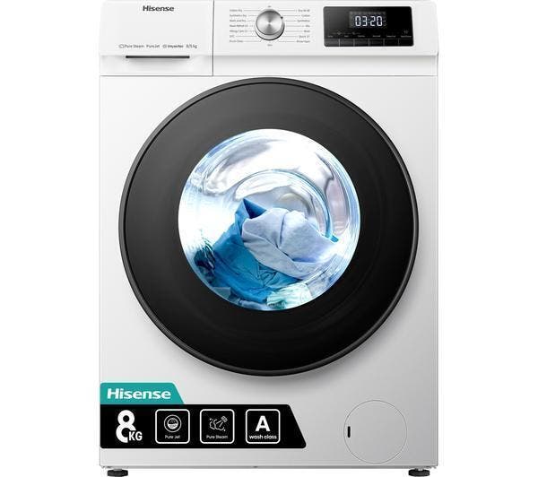 Hisense WDQA8014EVJM - Was-droogcombinatie - 8 kg wassen - 5, Electroménager, Lave-linges séchants, Enlèvement ou Envoi