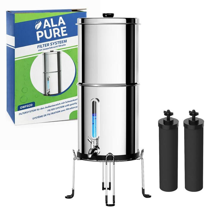 Alapure OWF020 Gravity RVS 8,5 liter Zwaartekracht Filtratie, Huis en Inrichting, Keuken | Keukenbenodigdheden, Verzenden