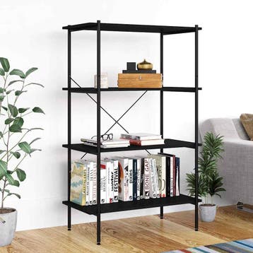 vidaXL Opbergrek 4-laags 80x40x130 cm zwart, Verzenden, Nieuw