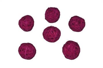 Rotan Stro Bal Fuchsia dia 4 cm 15 stuks, Nieuw