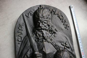 Wandplaquette Karel de Grote - Plaquette - Gietijzer